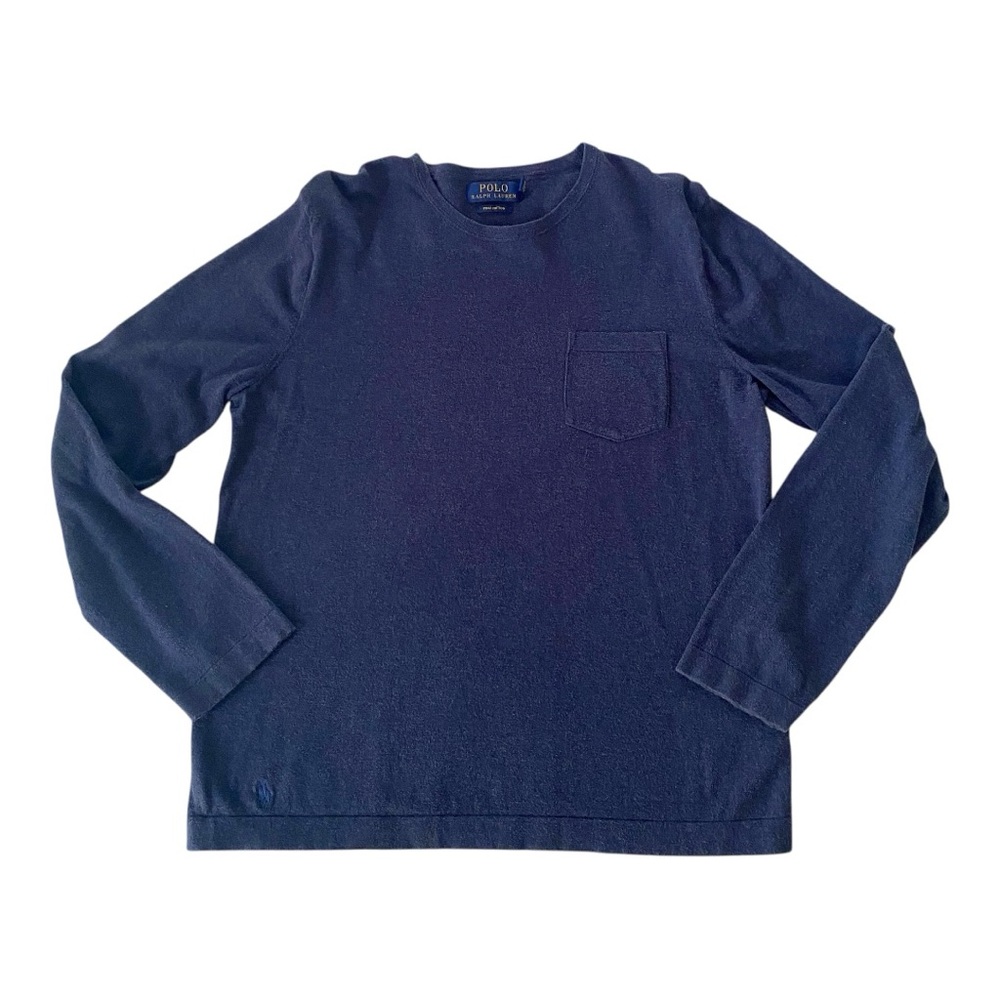 Polo Ralph Lauren Blue Pocket Long Sleeve T Shirt Men’s Size Medium